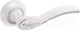 Миниатюра изображения товара Ручка дверная Аллюр Арт Шэрон с накладкой W/CP 17112 (белый/хром)