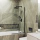 Миниатюра изображения товара Стеклянная шторка для ванны MaybahGlass MGV-59-6у (прозрачное стекло/черный)
