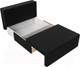Миниатюра изображения товара Диван Лига Диванов Лагуна / 114456  (экокожа черный/кант экокожа белый)
