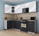 Миниатюра изображения товара Кухонный гарнитур Интерлиния Мила Gloss 50-12x26 (белый глянец/пепел/травертин серый)