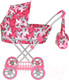 Миниатюра изображения товара Коляска для куклы Pituso Бабочки / 9325B (розовый)