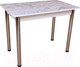 Миниатюра изображения товара Обеденный стол СВД Юнио 120x75 / 008.П15.Х (мрамор каррара/хром)