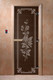 Миниатюра изображения товара Стеклянная дверь для бани/сауны Doorwood Розы 70x190 / DW03643 (графит, коробка хвоя)