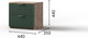 Миниатюра изображения товара Прикроватная тумба Мебель-КМК 2Я Герта КМК 0979.20 (дуб канзас/SAT 22 зеленый матовый)