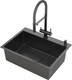 Миниатюра изображения товара Мойка кухонная Roxen Simple 560220-65B PVD с коландером и дозатором (графит)