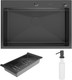 Миниатюра изображения товара Мойка кухонная Roxen Simple 560220-70B PVD с коландером и дозатором (графит)
