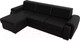 Миниатюра изображения товара Диван угловой Лига Диванов Лига-025 левый / 119256L (экокожа черный)