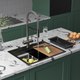 Миниатюра изображения товара Мойка кухонная Roxen Stage 560250-60B PVD с коландером и дозатором (графит, с держателем для ножей и разделочной доской)