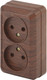 Миниатюра изображения товара Розетка INTRO Quadro 2-203-10 / Б0053796 (венге)