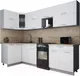 Миниатюра изображения товара Кухонный гарнитур Interline Мила Gloss 50-12x27 (белый/белый/травертин серый)