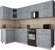 Миниатюра изображения товара Кухонный гарнитур Интерлиния Мила Gloss 50-12x28 (керамика/керамика/травертин серый)