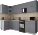 Миниатюра изображения товара Кухонный гарнитур Интерлиния Мила Gloss 50-12x28 (серый/серый/травертин серый)