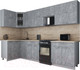 Миниатюра изображения товара Кухонный гарнитур Интерлиния Мила Gloss 50-12x30 (керамика/керамика/травертин серый)