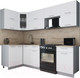 Миниатюра изображения товара Кухонный гарнитур Interline Мила Gloss 60-12x25 (белый/белый/травертин серый)