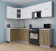 Миниатюра изображения товара Кухонный гарнитур Интерлиния Мила Gloss 60-12x25 (белый/дуб вотан/травертин серый)