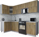 Миниатюра изображения товара Кухонный гарнитур Интерлиния Мила Gloss 60-12x26 (дуб вотан/дуб вотан/травертин серый)