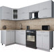 Миниатюра изображения товара Кухонный гарнитур Интерлиния Мила Gloss 60-12x26 (грей/грей/травертин серый)
