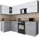 Миниатюра изображения товара Кухонный гарнитур Интерлиния Мила Gloss 60-12x27 (белый/керамика/травертин серый)