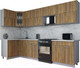 Миниатюра изображения товара Кухонный гарнитур Интерлиния Мила Gloss 60-12x31 (дуб вотан/дуб вотан/травертин серый)