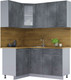 Миниатюра изображения товара Кухонный гарнитур Интерлиния Мила 12x16 (бетон портленд/бетон портленд/дуб бунратти)