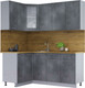 Миниатюра изображения товара Кухонный гарнитур Интерлиния Мила 12x18 (бетон портленд/бетон портленд/дуб бунратти)