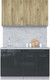 Миниатюра изображения товара Кухонный гарнитур Интерлиния Мила Пластик 1.3 А (дуб эпоксид/антрацит/серый каспий)