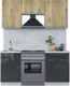 Миниатюра изображения товара Кухонный гарнитур Интерлиния Мила Пластик 1.7 А (дуб эпоксид/антрацит/серый каспий)