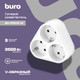 Миниатюра изображения товара Электроразветвитель Buro BU-PS3VG-W (3 розетки, белый)