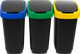 Миниатюра изображения товара Набор мусорных ведер Rotho Twist / 1045899999 (25л, небесный/золотистый/зеленый)