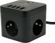 Миниатюра изображения товара Сетевой фильтр Cablexpert CUBE-3-U4-B-1.5