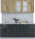 Миниатюра изображения товара Кухонный гарнитур Интерлиния Мила Пластик 1.9 Б (дуб эпоксид/антрацит/серый каспий)