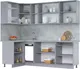 Миниатюра изображения товара Кухонный гарнитур Interline Мила 12x23 (бетон портленд/бетон портленд/дуб бунратти)