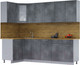Миниатюра изображения товара Кухонный гарнитур Интерлиния Мила 12x25 (бетон портленд/бетон портленд/дуб бунратти)