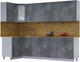 Миниатюра изображения товара Кухонный гарнитур Интерлиния Мила 12x27 (бетон портленд/бетон портленд/дуб бунратти)