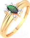 Миниатюра изображения товара Кольцо из розового золота ZORKA 2D2087.14K.R (р.17.5, с бриллиантом и изумрудом)
