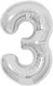 Миниатюра изображения товара Воздушный шар Meshu Цифра 3 / MS_51227 (серебряный)