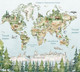 Миниатюра изображения товара Фотообои листовые Vimala Карта мира акварель 2 (270x300)