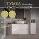 Миниатюра изображения товара Тумба под умывальник ЗОВ Дион 80 / D80LWP0M9003MKV5-LDSPA (аттик/белый матовый)