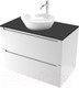 Миниатюра изображения товара Тумба под умывальник ЗОВ Дион 70 / D70LWP0M9003MKV5-LDSPG (антрацит/белый матовый)