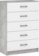 Миниатюра изображения товара Комод Империал Чикаго 5 ящиков (ателье светлый/белый)