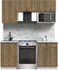 Миниатюра изображения товара Кухонный гарнитур Интерлиния Берес 1.7В (дуб вотан/дуб вотан/серый каспий)