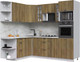 Миниатюра изображения товара Кухонный гарнитур Интерлиния Берес 1.68x2.4 ВТ левая (дуб вотан/дуб вотан/серый каспий)