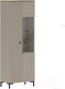 Миниатюра изображения товара Шкаф с витриной Black Red White Domenica REG1D1W с подсветкой (глиняный серый/дуб сильвержек ореховый)