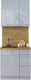 Миниатюра изображения товара Кухонный гарнитур Интерлиния Мила Пластик 0.8 А (туманный глянец/туманный глянец/дуб бунратти)