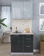 Миниатюра изображения товара Кухонный гарнитур Интерлиния Мила Пластик 0.9 А (туманный глянец/антрацит/бискайская сосна)