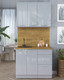 Миниатюра изображения товара Кухонный гарнитур Интерлиния Мила Пластик 1.0 А (туманный глянец/туманный глянец/дуб бунратти)