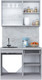Миниатюра изображения товара Кухонный гарнитур Интерлиния Мила Пластик 1.1 А (туманный глянец/черный/дуб бунратти)