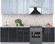 Миниатюра изображения товара Кухонный гарнитур Интерлиния Мила Пластик 2.6 А (туманный глянец/антрацит/бискайская сосна)