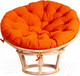 Миниатюра изображения товара Кресло садовое Tetchair Papasan Eco P115-1/SP STD c подушкой, ремешками (натуральный/ткань оранжевый)