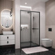 Миниатюра изображения товара Душевая дверь Grossman Style 130x195 / 100.K33.05.130.21.02 (черный матовый/стекло шиншилла)